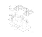 GE JGP5536DL1BB control panel & cooktop diagram