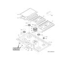 GE CGP95362M1S1 control panel & cooktop diagram