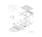 GE PLD617RT1SS control panel & cooktop diagram