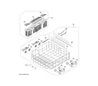 GE GDP665SYN8FS lower rack assembly diagram