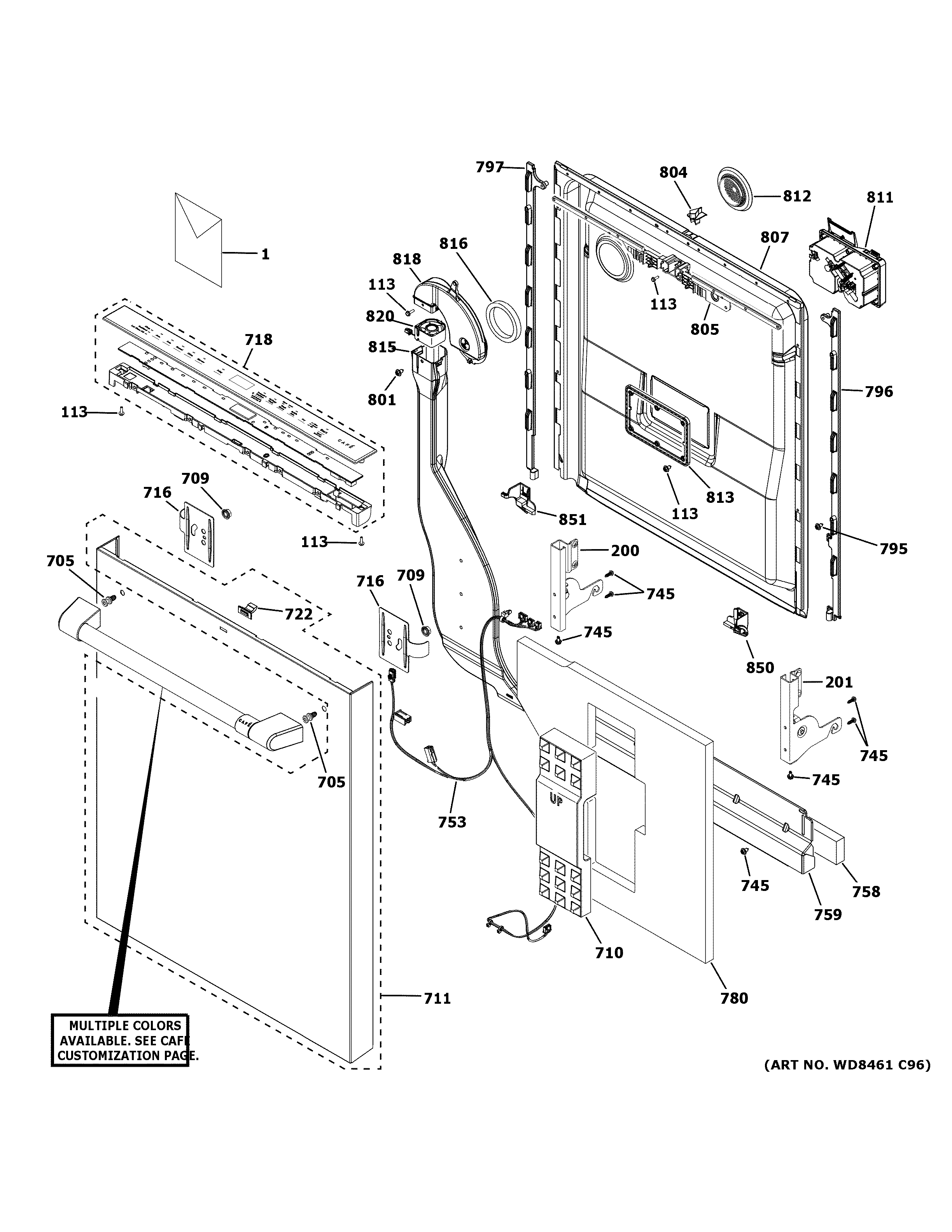 Escutcheon & door assembly