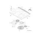 GE CES750M2N1S5 cooktop diagram