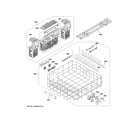 GE CDT845P3N1D1 lower rack assembly diagram