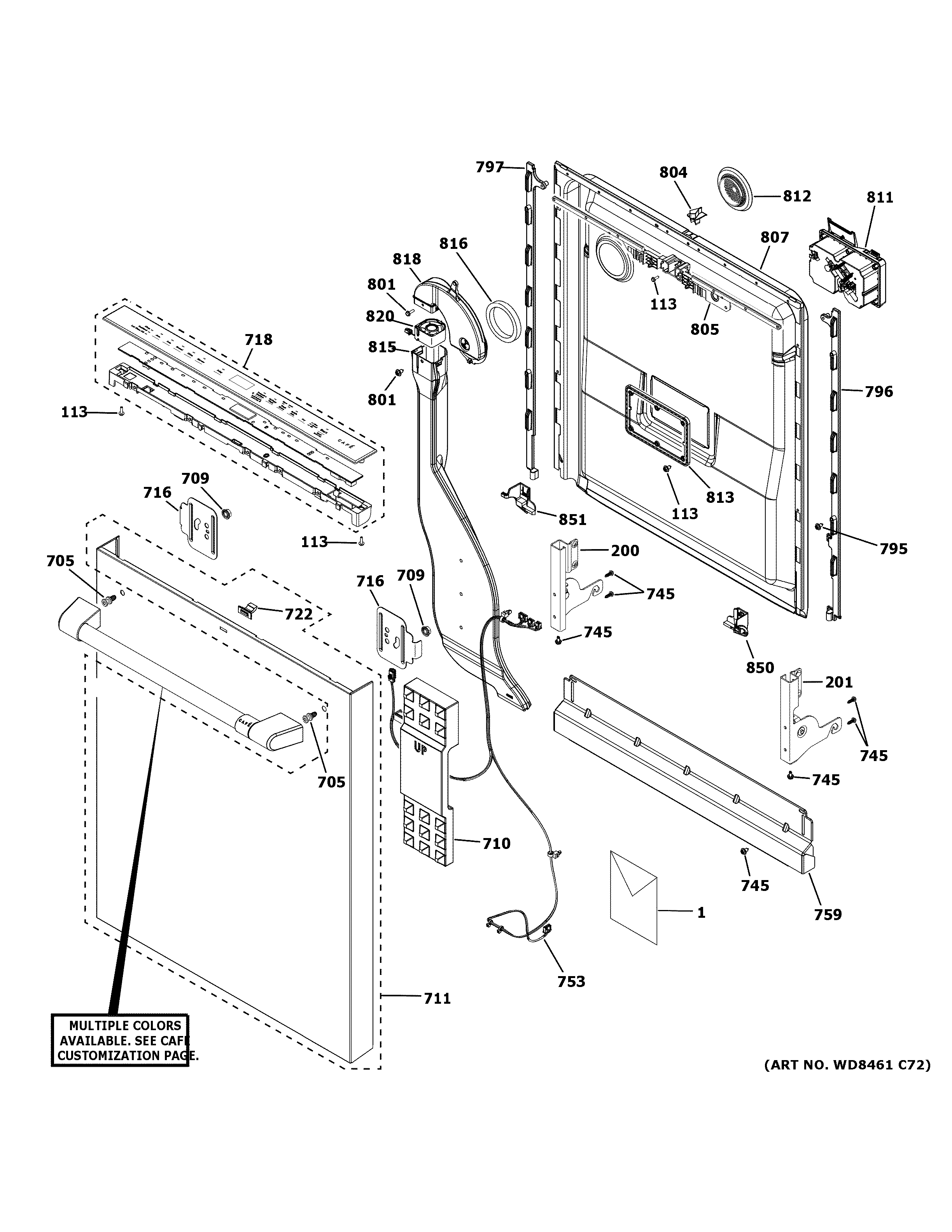 Escutcheon & door assembly