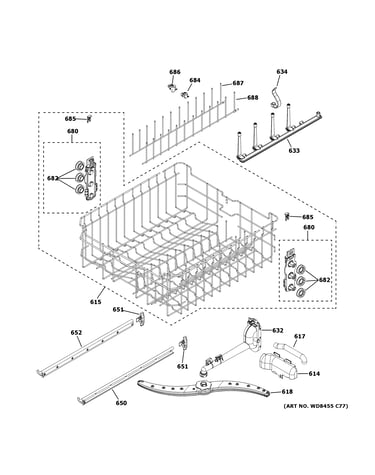 Upper rack assembly