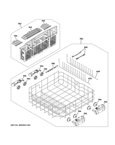Lower rack assembly