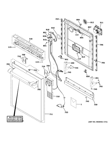 Escutcheon & door assembly