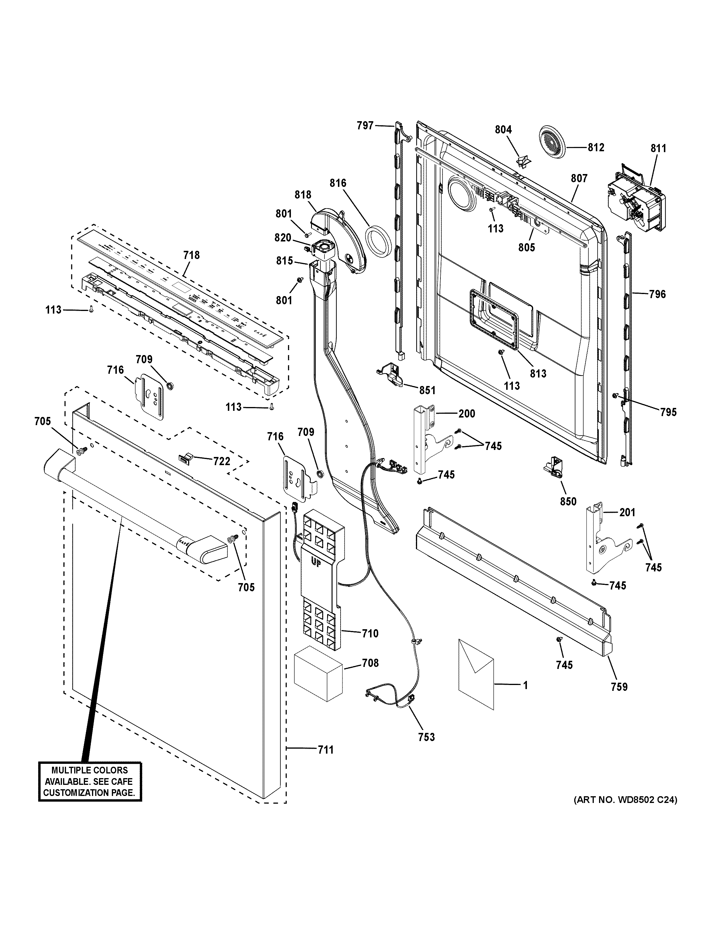 Escutcheon & door assembly