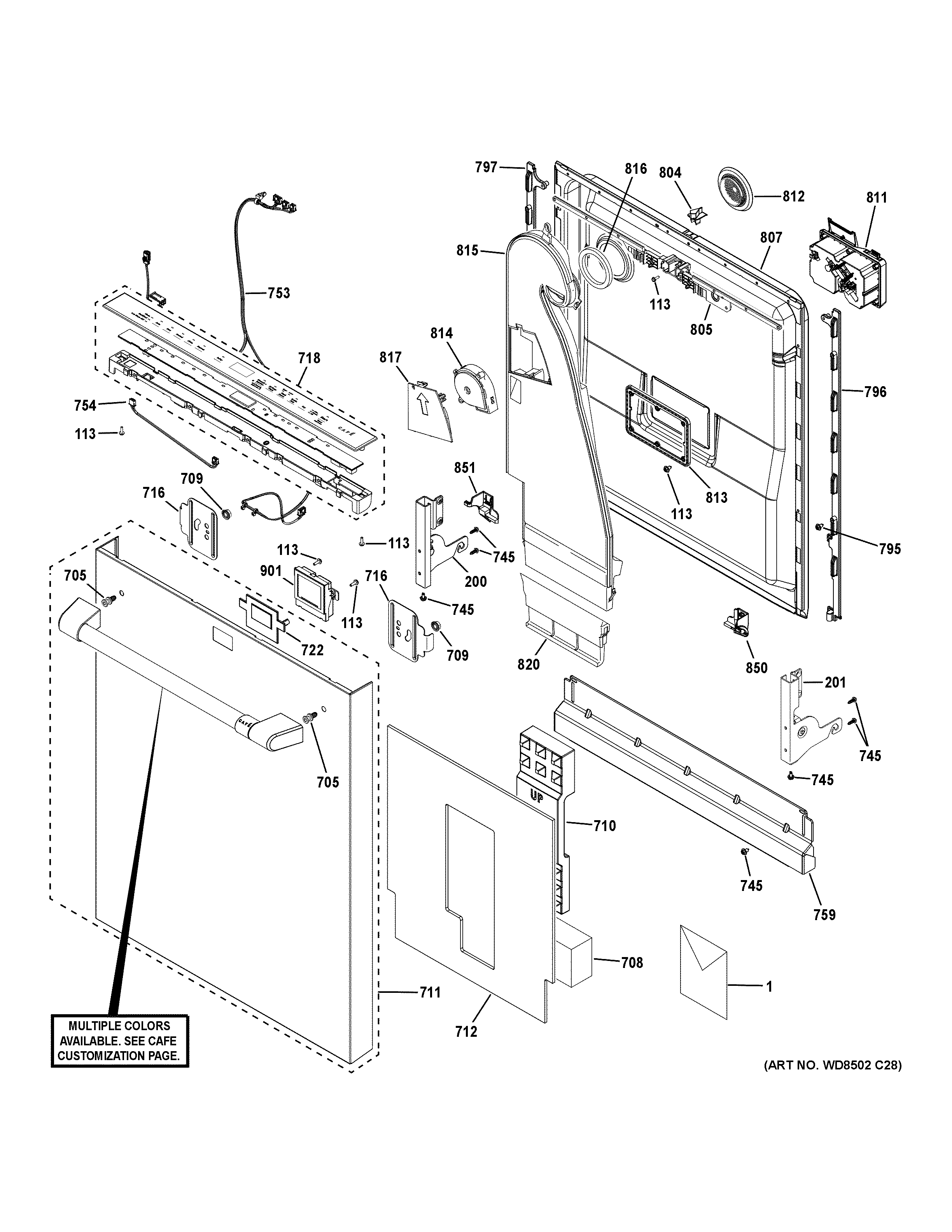 Escutcheon & door assembly