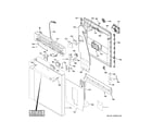 GE CDT875P4N8W2 escutcheon & door assembly diagram