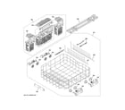 GE CDT875P4N8W2 lower rack assembly diagram