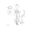 GE PTW700BPT0DG tub & motor diagram