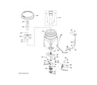 GE PTW705BST0WS tub & motor diagram