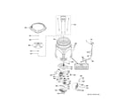 GE PTW600BSR1WS tub & motor diagram