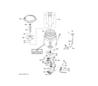 GE PTW605BSR1WS tub & motor diagram