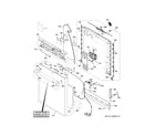 GE CDT875P2NBS1 escutcheon & door assembly diagram