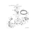 GE CDT875P2NBS1 motor, sump & filter assembly diagram