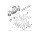 GE CDT875P4NBW2 lower rack assembly diagram