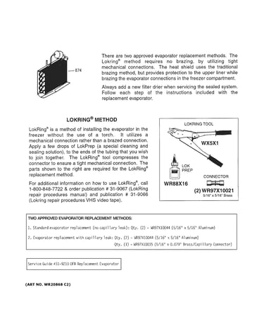 Evaporator instructions