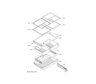 GE GNE27JMMPFES fresh food shelves diagram