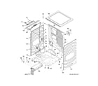 GE GFD55ESPR3RS cabinet & top panel diagram