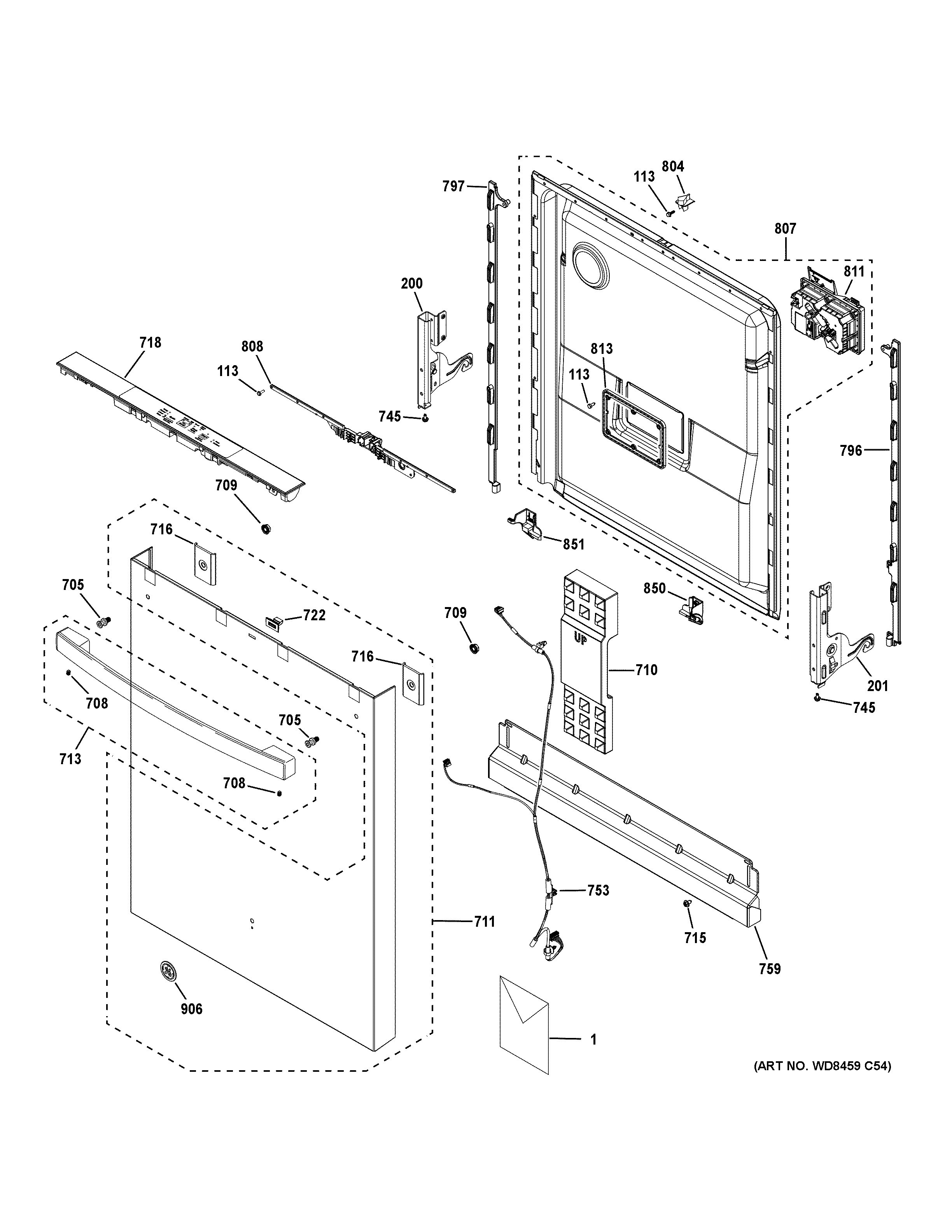 Escutcheon & door assembly