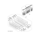 GE GDP630PYR7FS lower rack assembly diagram