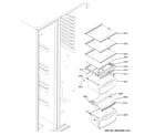 GE GSS25GMPJCES fresh food shelves diagram