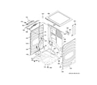 GE GFD55GSSN3WW cabinet & top panel diagram