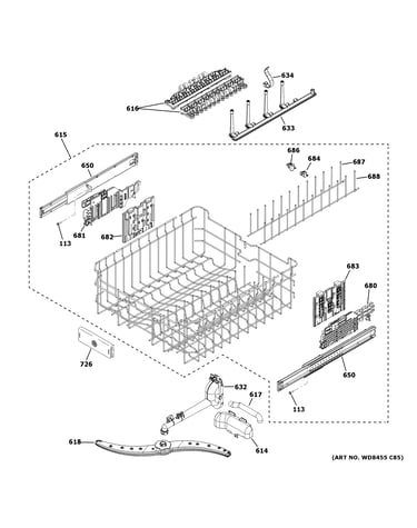 Upper rack assembly