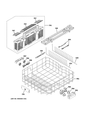 Lower rack assembly