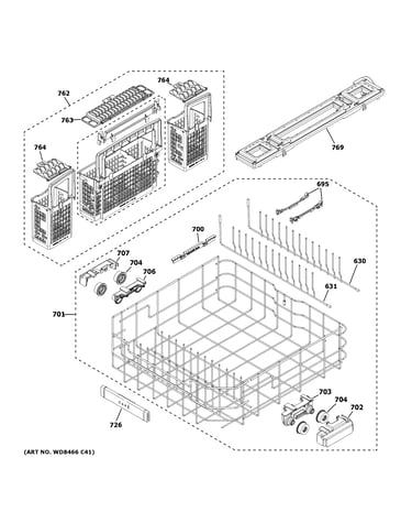 Lower rack assembly