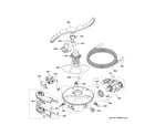 GE ZDT925SPN0SS motor, sump & filter assembly diagram