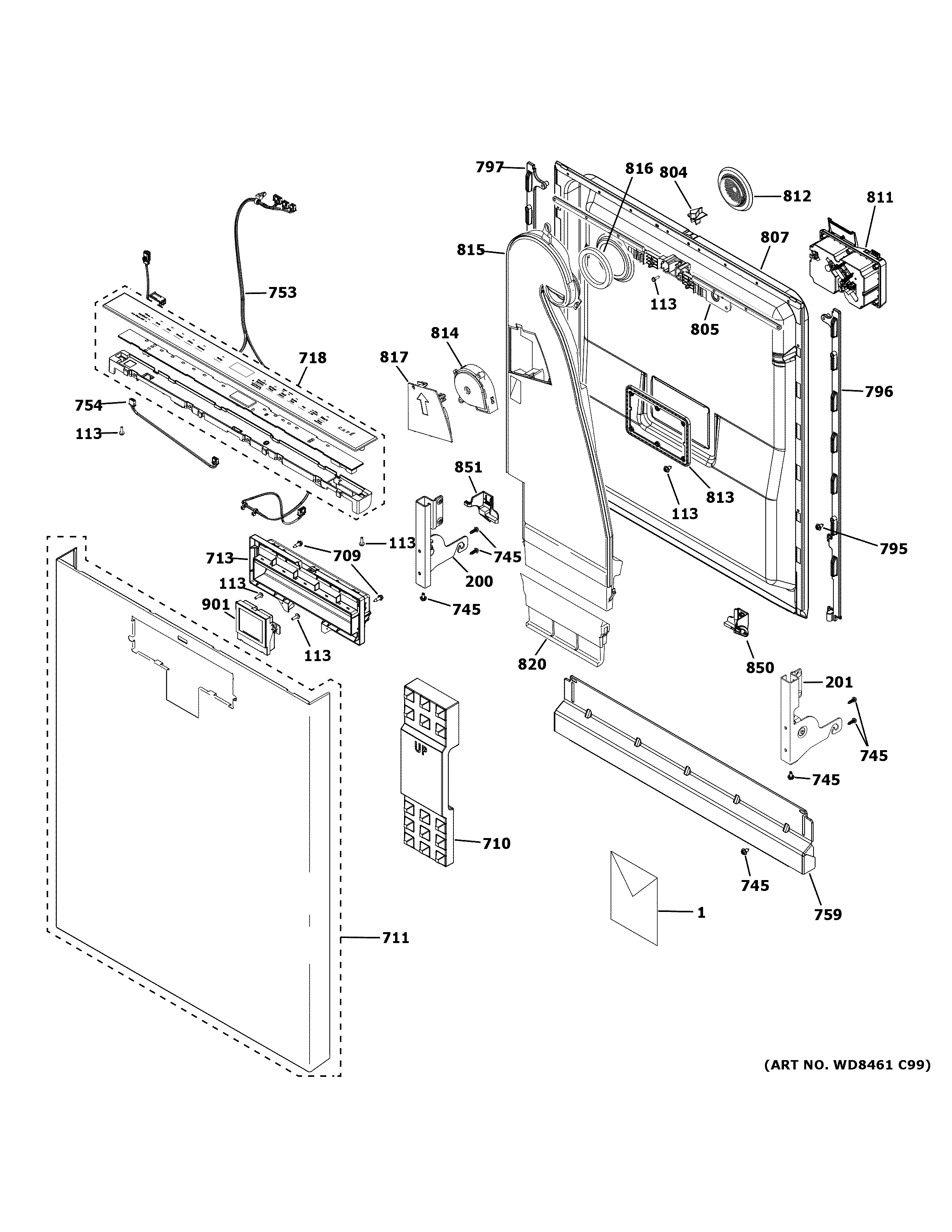 ESCUTCHEON & DOOR ASSEMBLY