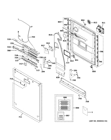 Escutcheon & door assembly