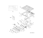 GE PLD617RW1SS control panel & cooktop diagram