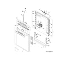 GE GDP670SYV0FS escutcheon & door assembly diagram