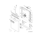 GE PDP715SYV0FS escutcheon & door assembly diagram