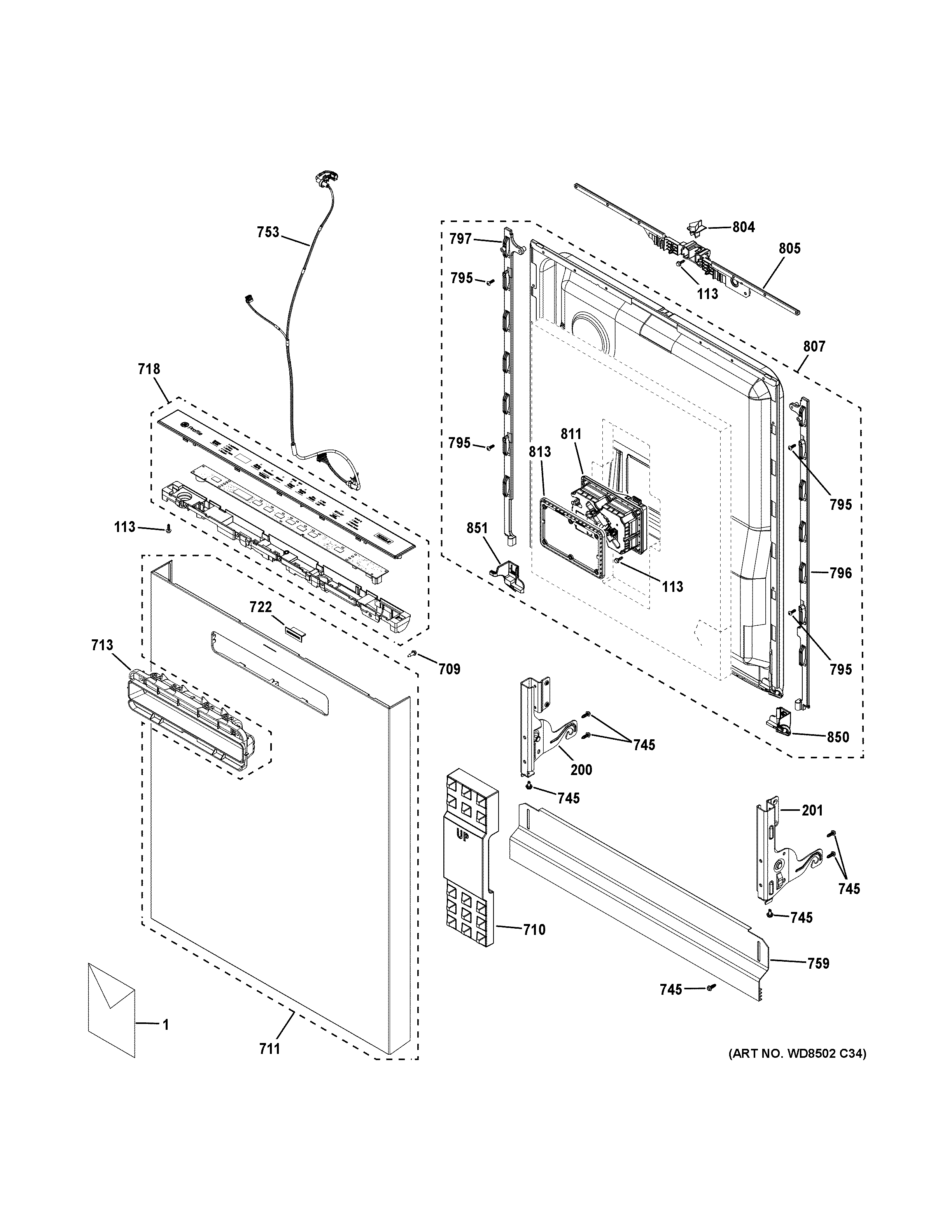 Escutcheon & door assembly