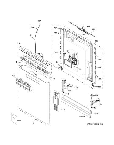 Escutcheon & door assembly