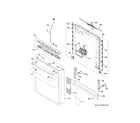 GE PDT715SYV0FS escutcheon & door assembly diagram