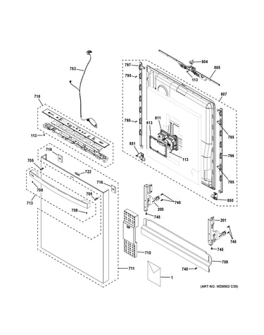 Escutcheon & door assembly