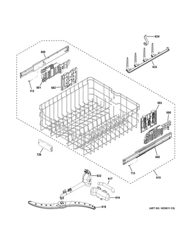 Upper rack assembly