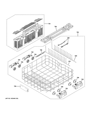 Lower rack assembly