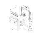 GE GDT670SYV0FS escutcheon & door assembly diagram