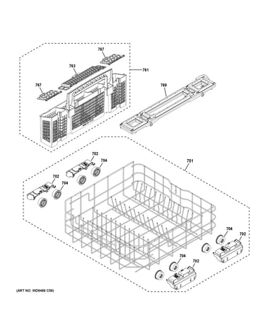 Lower rack assembly