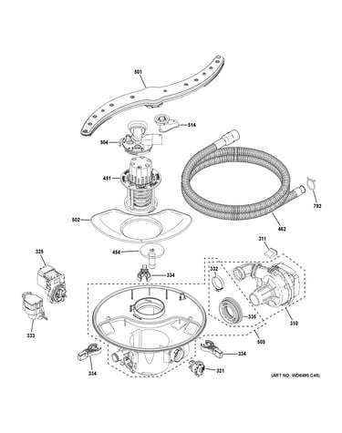 Motor, sump & filter assembly