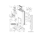 GE CYE22TP2MES1 dispenser door diagram