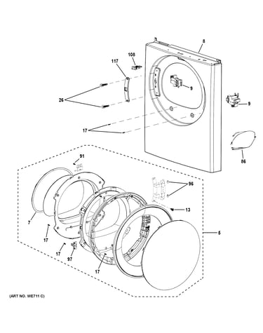Front panel & door