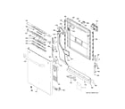 GE CDT725SSF4SS escutcheon & door assembly diagram